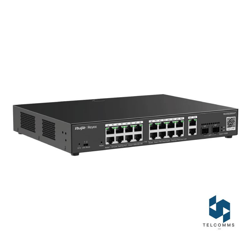 RUIJIE REYEE RG-ES220GS-P Switch PoE 16 Puertos Gigabit