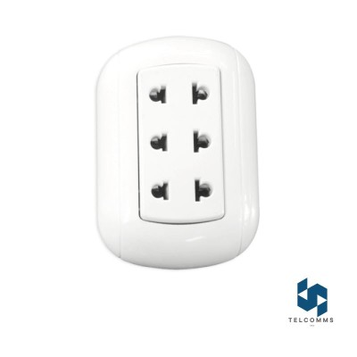 TOMACORRIENTE TRIPLE BLANCO UNIVERSAL 16AMP