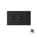 CAJA DE 10 TOMACORRIENTE UNIVERSAL DOBLE EMPOTRABLE NEGRO MATE