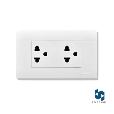 PACK X 10UND : TOMACORRIENTE DOBLE CON LINEA A TIERRA CUBULL