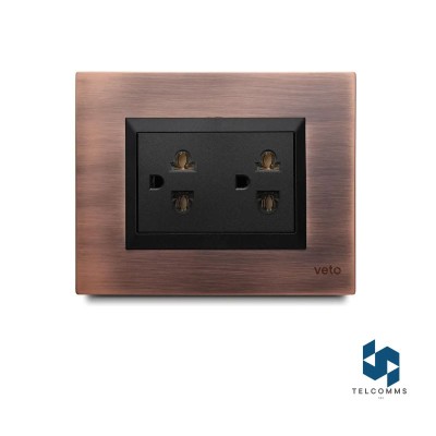 Tomacorriente Doble P/T Plura Negro