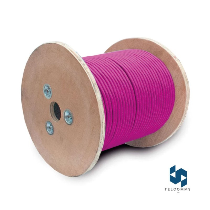 SATRA 0213062124 Cable de Red F/UTP Cat6A Cobre Sólido 23AWG LSZH-3 LSFRZH Violeta 305m