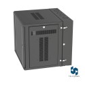 Armazón p-mont. en pared, 12 RU, 25" prof., puerta c/vent., negro