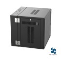 Armazón p-mont. en pared, 12 RU, 25" prof., puerta c/vent., negro