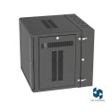 Armazón p-mont. en pared, 12 RU, 25" prof., puerta c/vent., negro